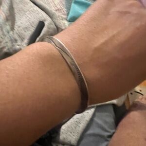Sterling Silver Engraved Bangle Bracelet - Silver